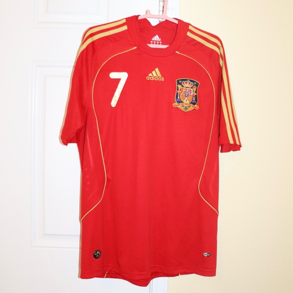 Spain Euro2008 Home Shirt Jersey #7 Raul M